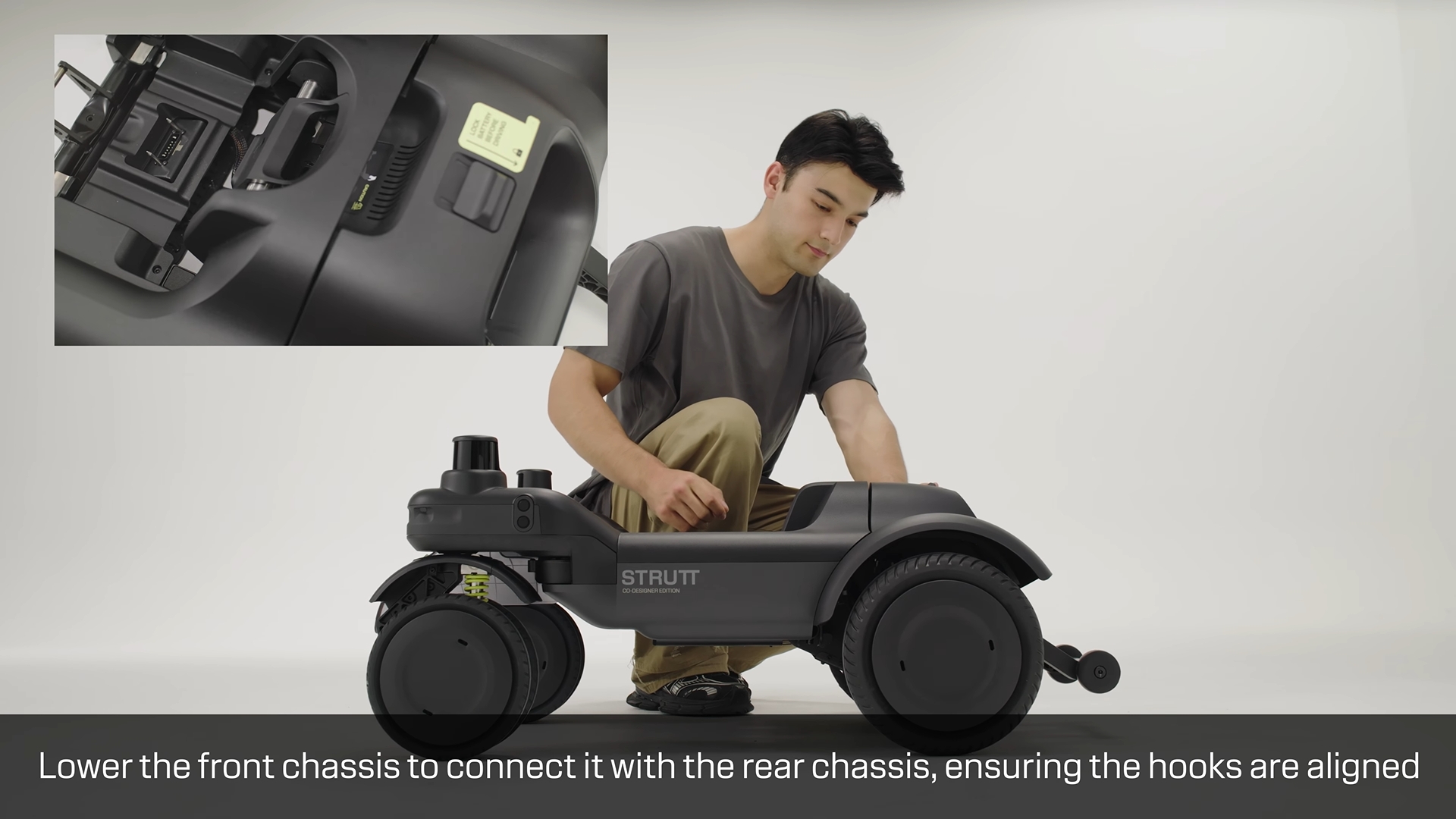 Connect the front and rear chassis